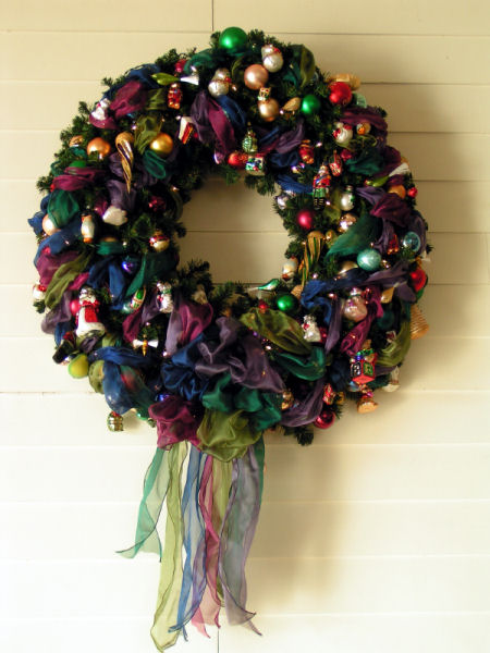 Colorful Christmas wreath